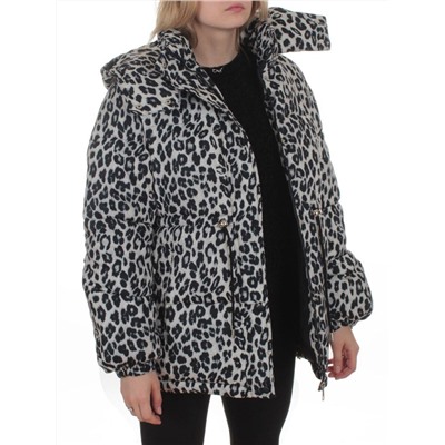 SJ 2251 GRAY/LEOPARD Куртка зимняя женская (200 гр. холлофайбер)