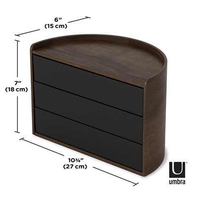 Шкатулка Moona, черная/орех