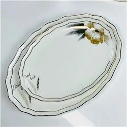 145-654 Овальное блюдо 30х21,5см КАМИЛЛА в под.уп.(х10)Костяной фарфор