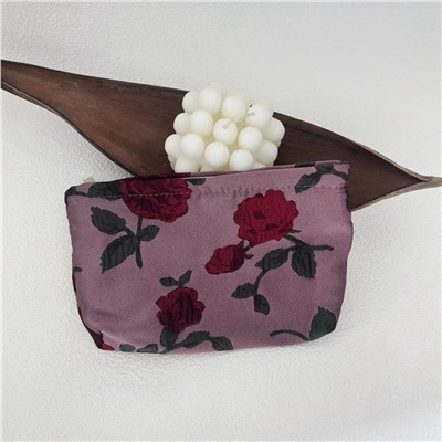 Retro capacious cosmetic bag to go out, storage system, pencil case, brocade