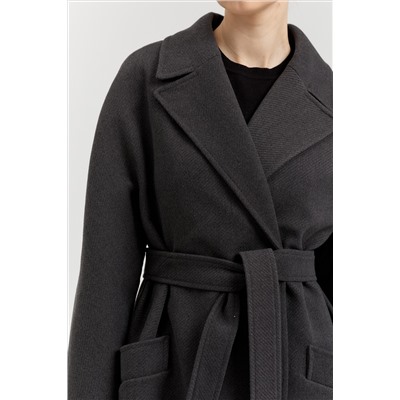 Пальто женское демисезонное 25885 (базальт/рубчик)