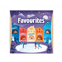 Milka Favourites 2025 Adventskalender 206g, Авдент-календарь 2025, 24 сладких сюрприза, ‎35см x 35см, 206 грамм