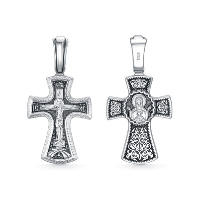 Крест из серебра литье частичное чернение