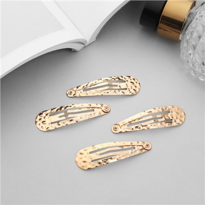 Невидимки для волос «Ажурная», набор 6 шт., 5 см, золото