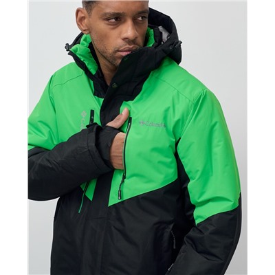 Горнолыжный костюм мужской зимний зеленого цвета 07713Z