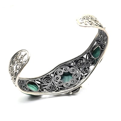 Браслет малахит, 18,5 см.