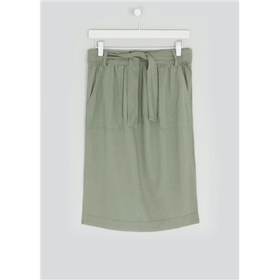 Belted Linen Skirt