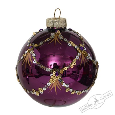 Шар "Театральный" фиолетовый (стекло) 8 см