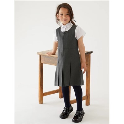 Girls' Permanent Pleats School Pinafore (2-12 Yrs)