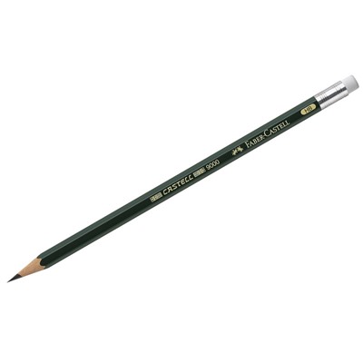Карандаш ч/г Faber-Castell "Castell 9000" HB, с ластиком, заточен.