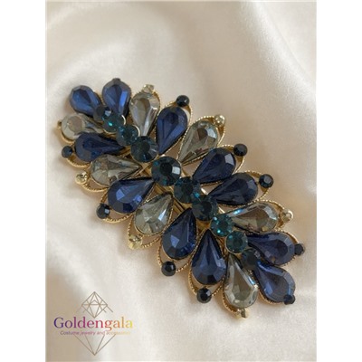 Заколка автомат для волос с кристаллами «Блеск элегантности» ЭЛЗ9/02