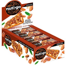 Батончик Nut&Go с миндалём, пеканом, карамелью, морской солью, 36 г (упаковка 18 шт)/КДВ