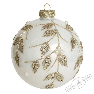 Шар "Золотая ветвь" жемчужный (стекло) 10 см