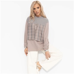 Свитшот комбинированный, Стиль по-взрослому (бежевый)