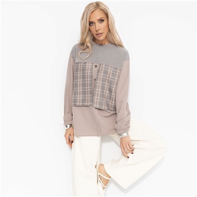 Свитшот комбинированный, Стиль по-взрослому (бежевый)