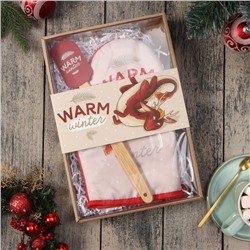 Набор новогодний подарочный Доляна Warm winter : варежка-прихватка, лопатка силикон