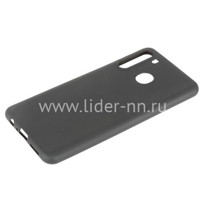 Задняя панель для Samsung Galaxy  A21 Силикон матовый (черная)