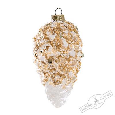 Шишка сосны Ламберта сахарной (стекло) 6х6х12 см