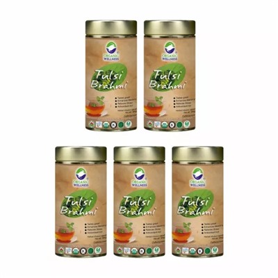 Набор чая с Тулси и Брахми (5 x 100 г), Tulsi Brahmi Tea Set, произв. Organic Wellness