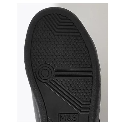 Kids' Leather Riptape School Shoes (13 Small- 9 Large)