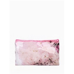 Косметичка-пенал на молнии, с рисунком, розовая