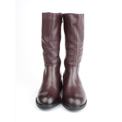 02-FI919-2M BROWN Сапоги зимние женские (натуральная кожа, натуральный мех)