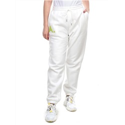 M041 WHITE Брюки спортивные женские на флисе (100% хлопок) 7986