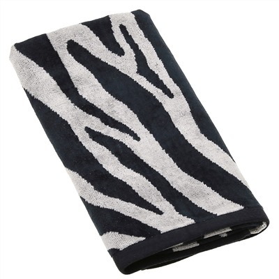 "Missoni-3030" Полотенце махровое 34х78см, плотность 375гр/м2, 100% хлопок, велюр, черный, Bolangde (Китай)