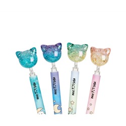 Карандаш механический MESHU "Cute Cats", печать на корпусе, 0,7мм, софт-тач, ассорти, с топпером