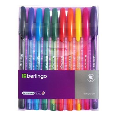 Набор гелевых ручек 10 цветов, Berlingo "Triangle Gel" 0.5мм, микс