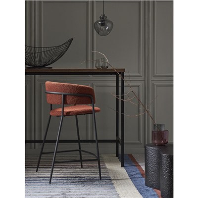 Стул полубарный Helning, букле, терракота