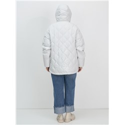 Куртка женская демисезонная с капюшоном серого цвета 1140Sr