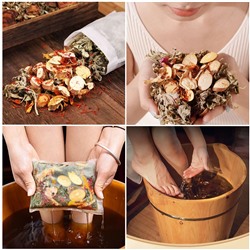 Сбор для ножных ванн из 18 цельных трав и корений (не порошок), 30 больших мешочков по 30 гр.