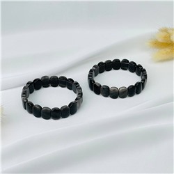 Радуга Самоцветов Браслет из серебристого Обсидиана