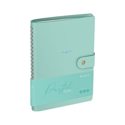 Записная книжка А5 96л. ЛАЙТ, кожзам, скрытый гребень, Greenwich Line "Pastel. Azure", блок в линию