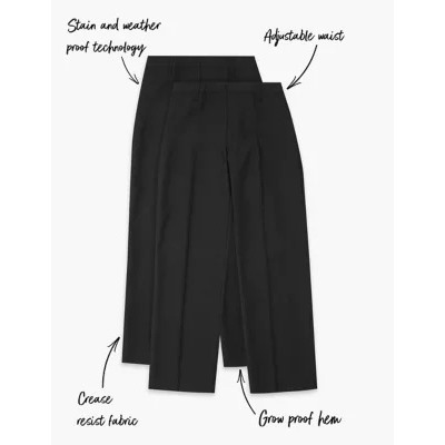 2pk Boys' Regular Leg School Trousers (2-18 Yrs)