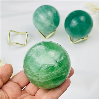 Радуга Самоцветов Шар из камня Флюорит на подставке