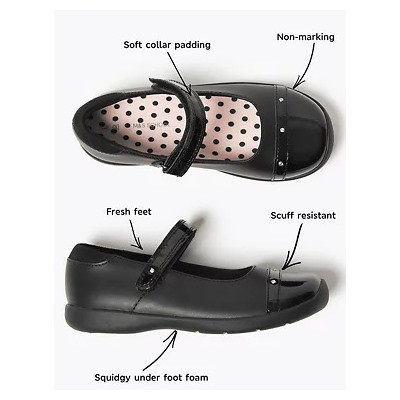 Kids' Leather Freshfeet™ School Shoes (8 Small - 1 Large)
