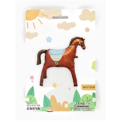 Воздушный шар фольгированный 3D 35" «Лошадка», коричневый, сатин