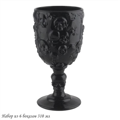 583-010 Набор из 6 бокалов 310 мл дизайн "Череп" в под.уп.(х4)Стекло