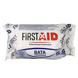 Вата медицинская FirstAid хирургическая стерильная 100 g