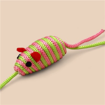 Дразнилка-удочка «Полосатая мышь», цвет МИКС