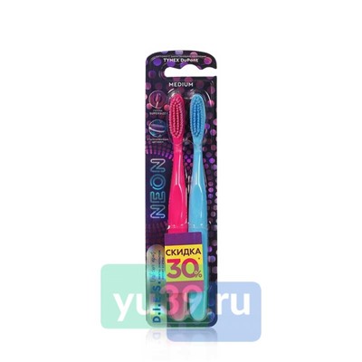 Зубная щетка D.I.E.S, NEON, средняя, 1+1шт