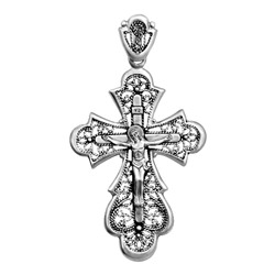 Крест из серебра литье частичное чернение