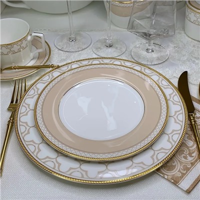 145-339 Набор из 6 тарелок 22см.  ЖОЗЕФИНА в под.уп.(х10)Костяной фарфор