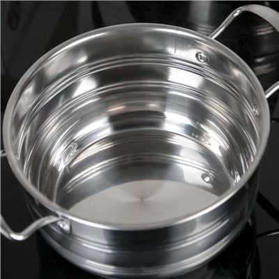 Набор кастрюль «Ясмин», 4 шт.: 2 л, 2.7 л, 3.5 л, 4.5 л, d=17/19/21/23 см, индукция, нержавеющая сталь