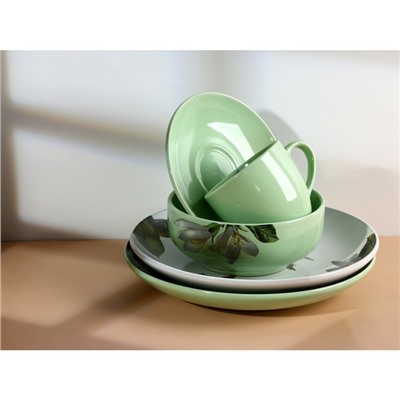 Тарелка глубокая керамическая Lemon flowers, 550 мл, 14.5 см, Dolce Ceramo
