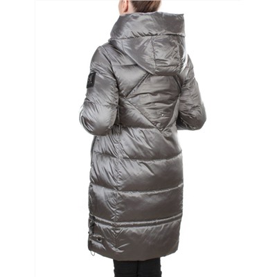 9106 DARK GREY Пальто зимнее женское  FLOWEROVE (200 гр. холлофайбера)