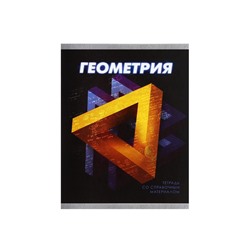 Тетрадь предметная 48 листов в клетку Calligrata «3D. Геометрия», серые листы