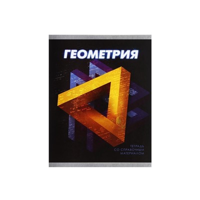 Тетрадь предметная 48 листов в клетку Calligrata «3D. Геометрия», серые листы